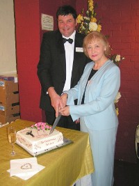 Cutting the Anniversary Cake